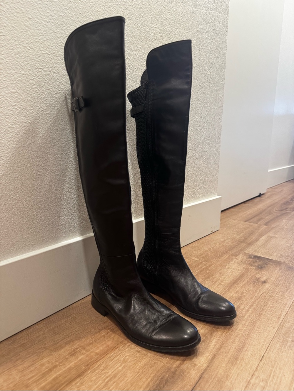 Authentic Heyraud Black Italian Leather Over-the-knee Boots 🖤